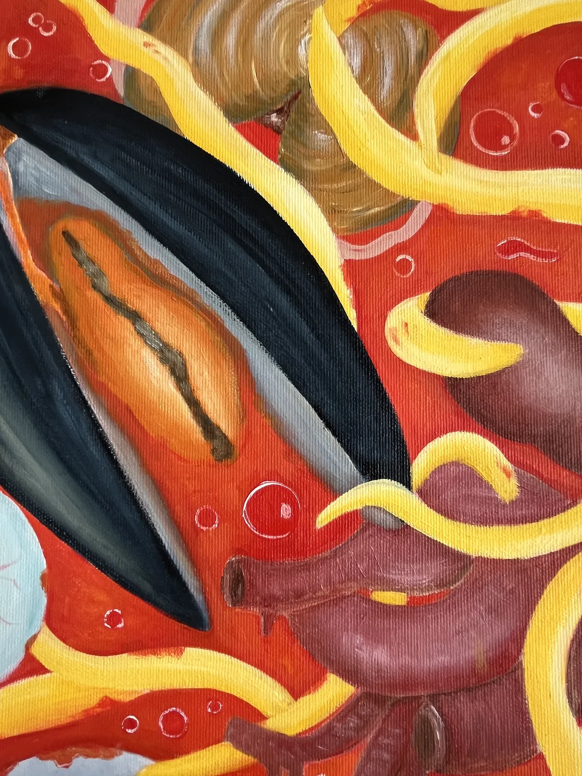 Image of Soup by Soloninkina, size: 141x133, made of Oil, canvas, Painting medium Photo 2 of 3.