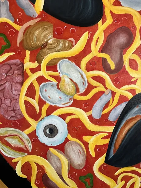 Image of Soup by Soloninkina, size: 141x133, made of Oil, canvas, Painting medium Photo 3 of 3.