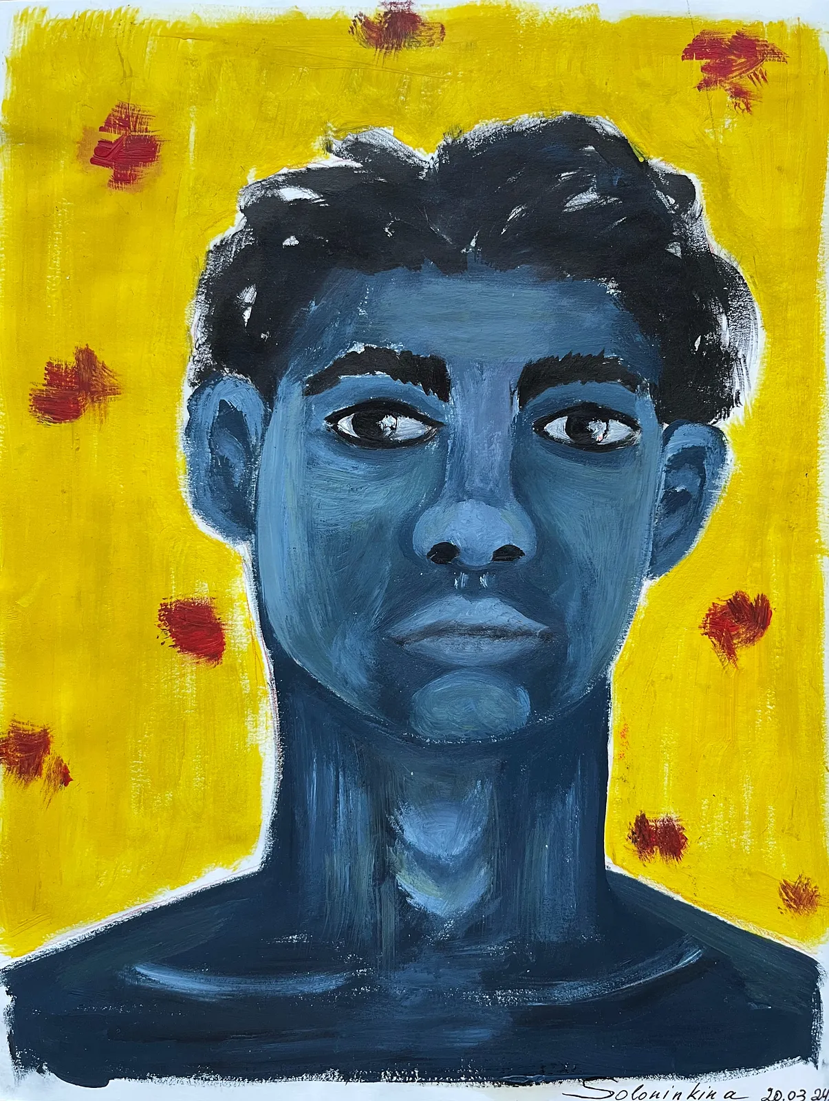 Image of Portraits.2 by Soloninkina, size: 21*27,5, made of Oil, paper, Painting medium, part of the Portraits series Photo 2 of 2.