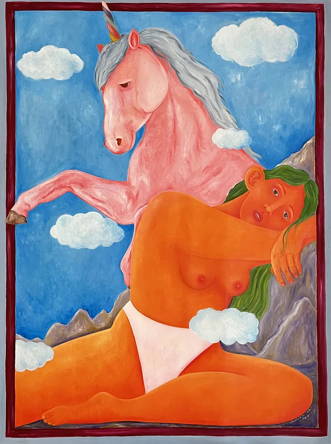 Image of Horse by Soloninkina, size: 98/130 cm, made of oil, oil pastel, canvas, Painting medium, from Warsaw