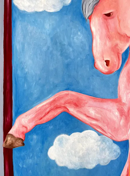 Image of Horse  by Soloninkina, size: 98/130 cm, made of oil, oil pastel, canvas, Painting medium, from Warsaw Photo 5 of 5.